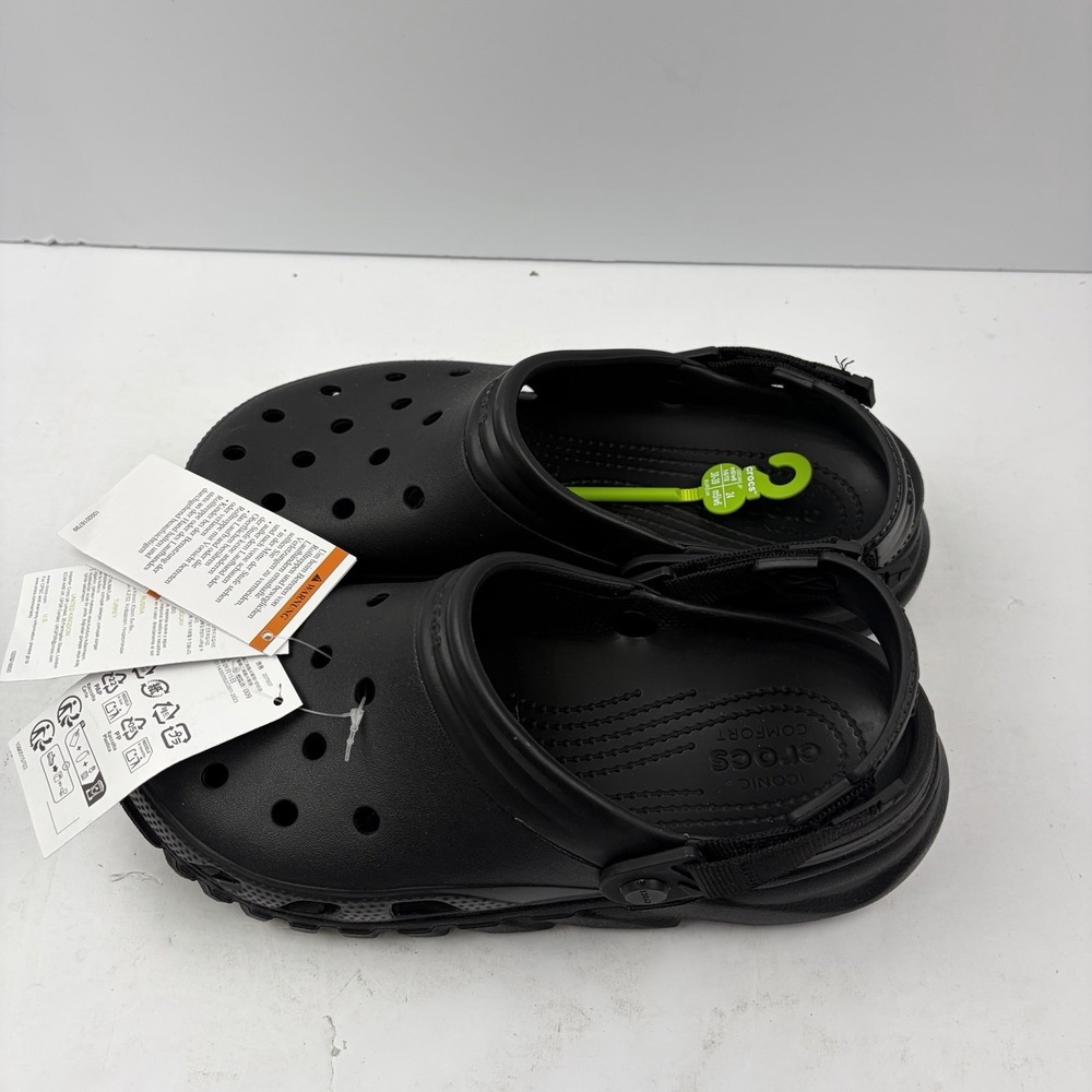 Crocs black classic hiker clog adjustable ankle strap casual camp NWT  W 8